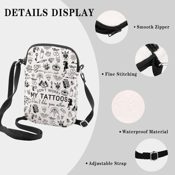 Don't Worry My Tattoos Don't Like You Either - Chic Crossbody Bag for Tattooers - Picture 3 of 7
